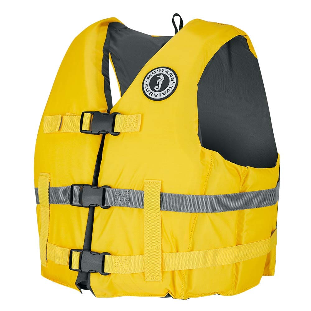 Mustang Livery Foam Vest - Yellow - XL/ XXL - Marine Safety | Personal Flotation Devices - Mustang Survival