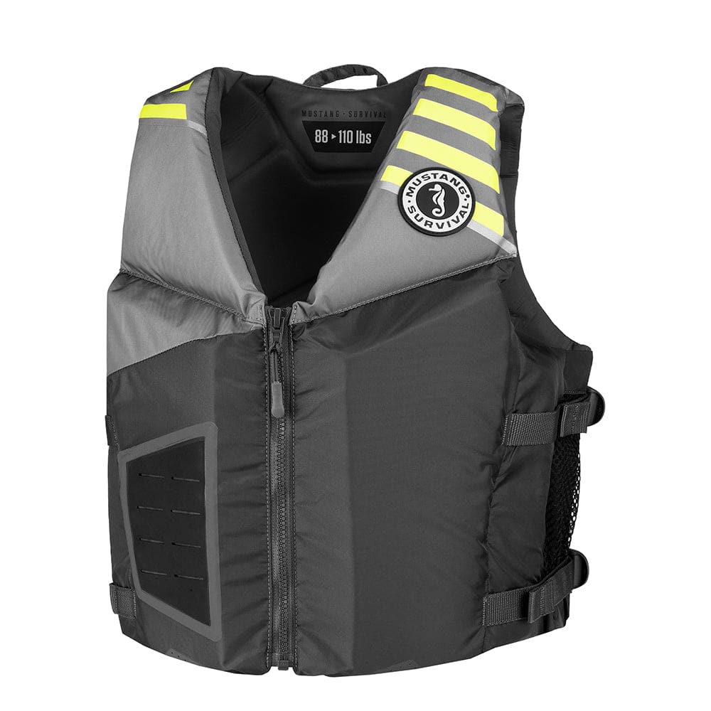 Mustang Young Adult REV Foam Vest - Grey/ Light Grey/ Fluorescent Yellow - Universal - Marine Safety | Personal Flotation Devices - Mustang