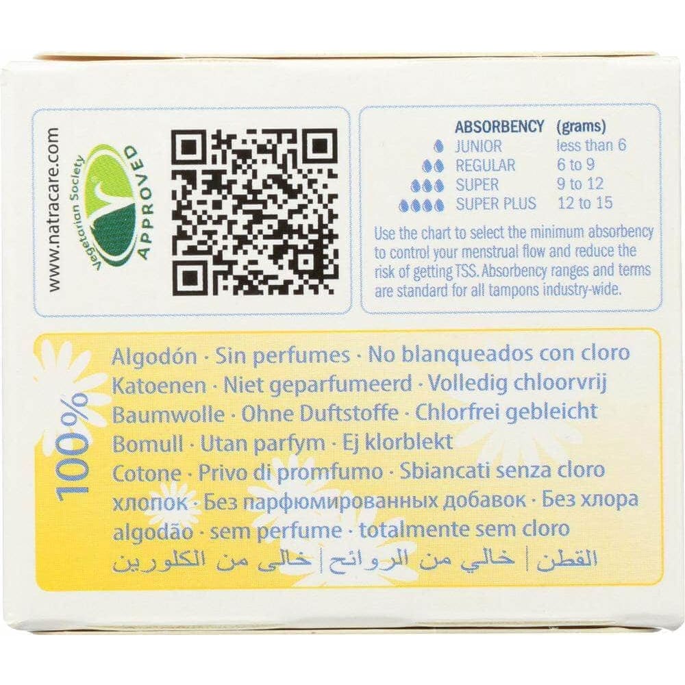 Natracare Natracare Super Non-Applicator Organic Cotton Tampons, 10 pc