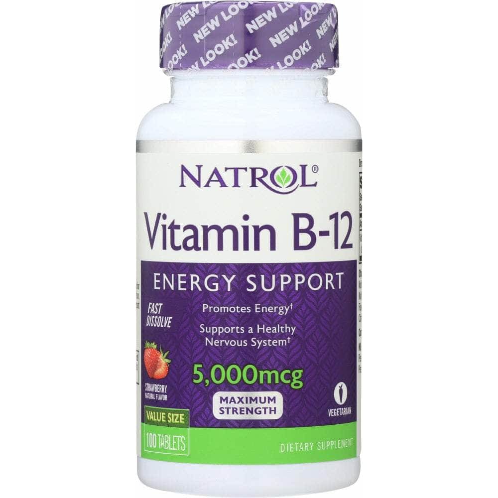 Natrol Natrol Vitamin B-12 Fast Dissolve Strawberry 5000 Mcg, 100 tablets