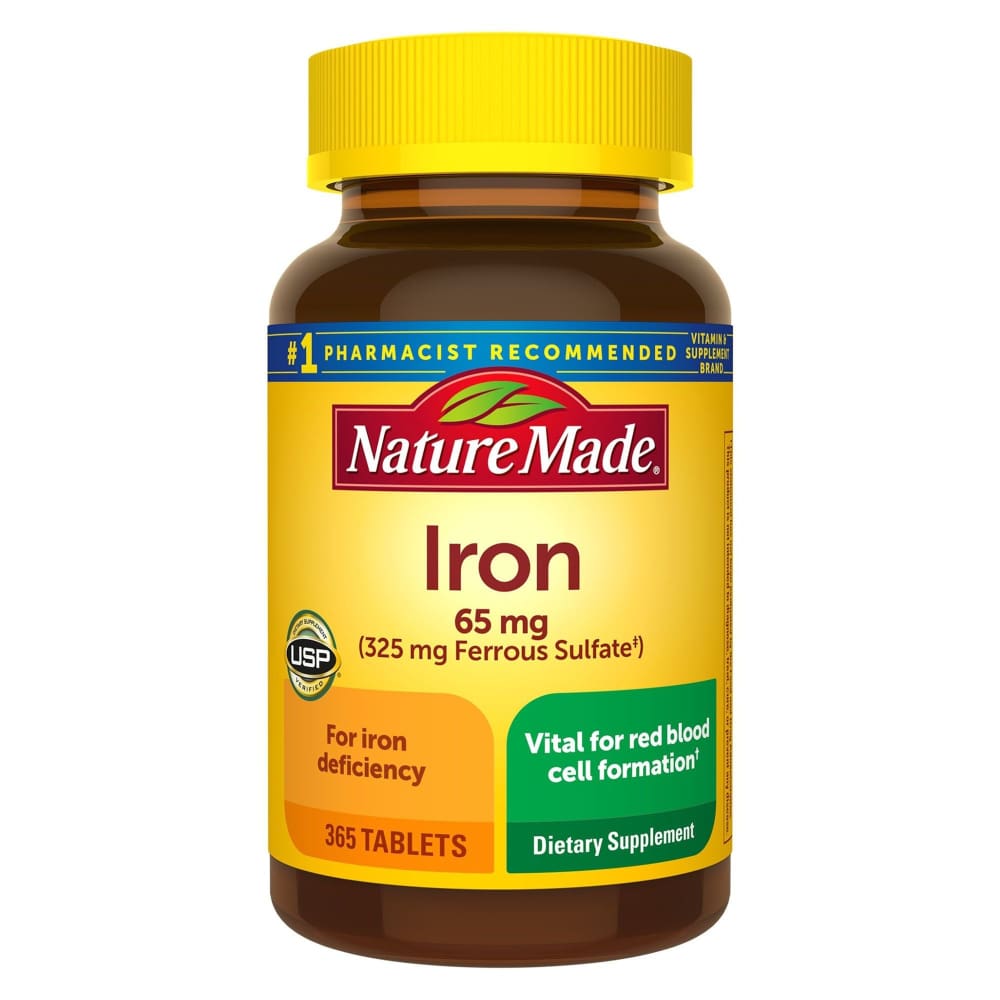 Nature Made Iron 65 mg (from Ferrous Sulfate) Tablets 365 ct. - Nature Made