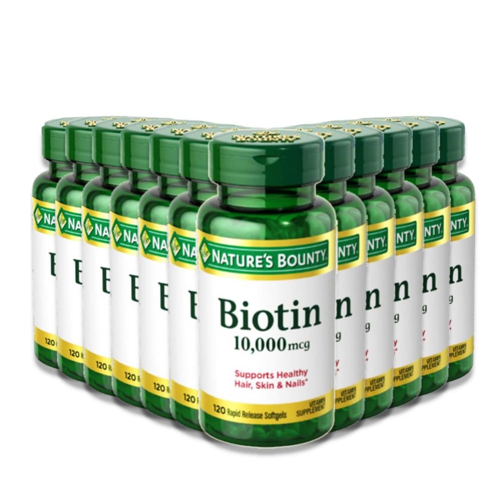 Nature S Bounty Biotin 10000 Mcg Ultra Strength 120 Softgels 12 Pack Shelhealth