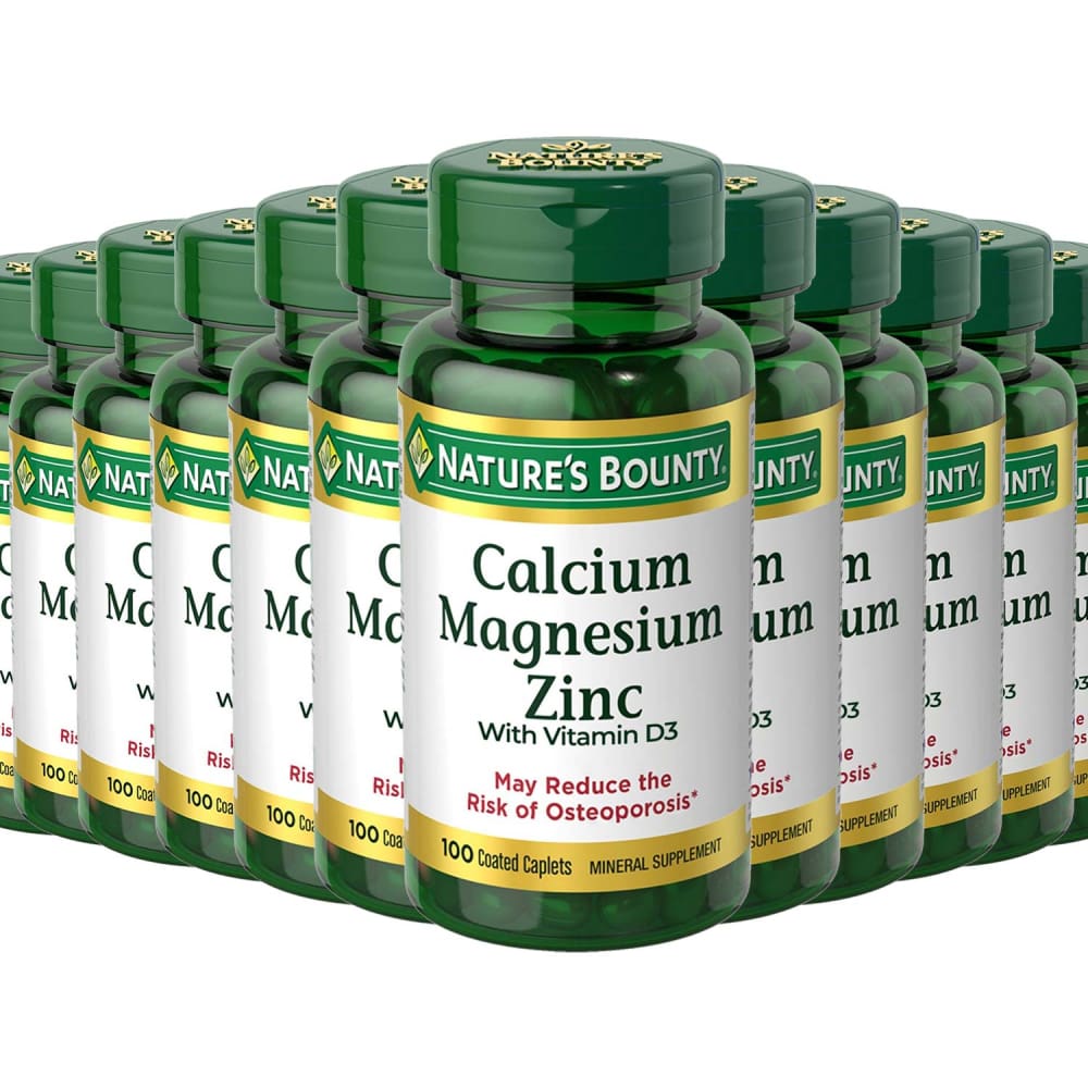 Nature’s Bounty Calcium Magnesium Zinc - 100 Caplets - 12 Pack - Calcium - Nature’s Bounty