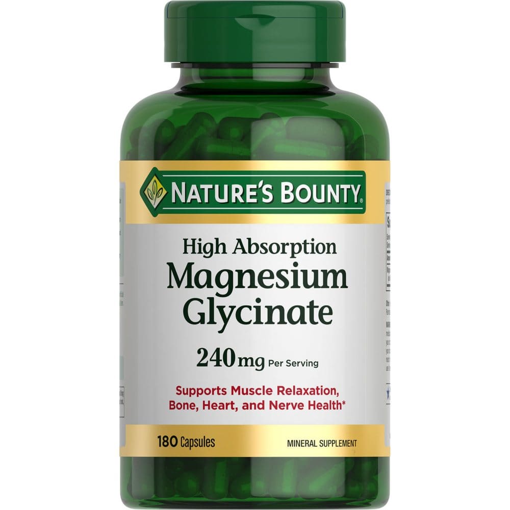 Nature’s Bounty Magnesium Glycinate Capsules 240 mg (180 ct.) - Health & Beauty Instant Savings - ShelHealth