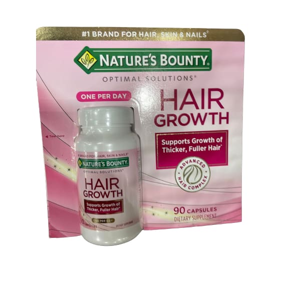 Nature's Bounty Optimal Solutions Hair Growth, 90 Capsules | ShelHealth