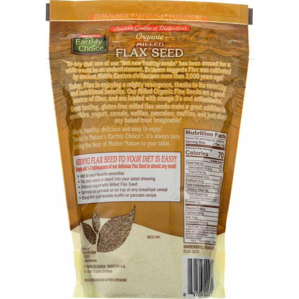 NATURES EARTHLY CHOICE Grocery > Snacks > Fruit Snacks NATURES EARTHLY CHOICE: Organic Milled Flax Seeds, 10 oz