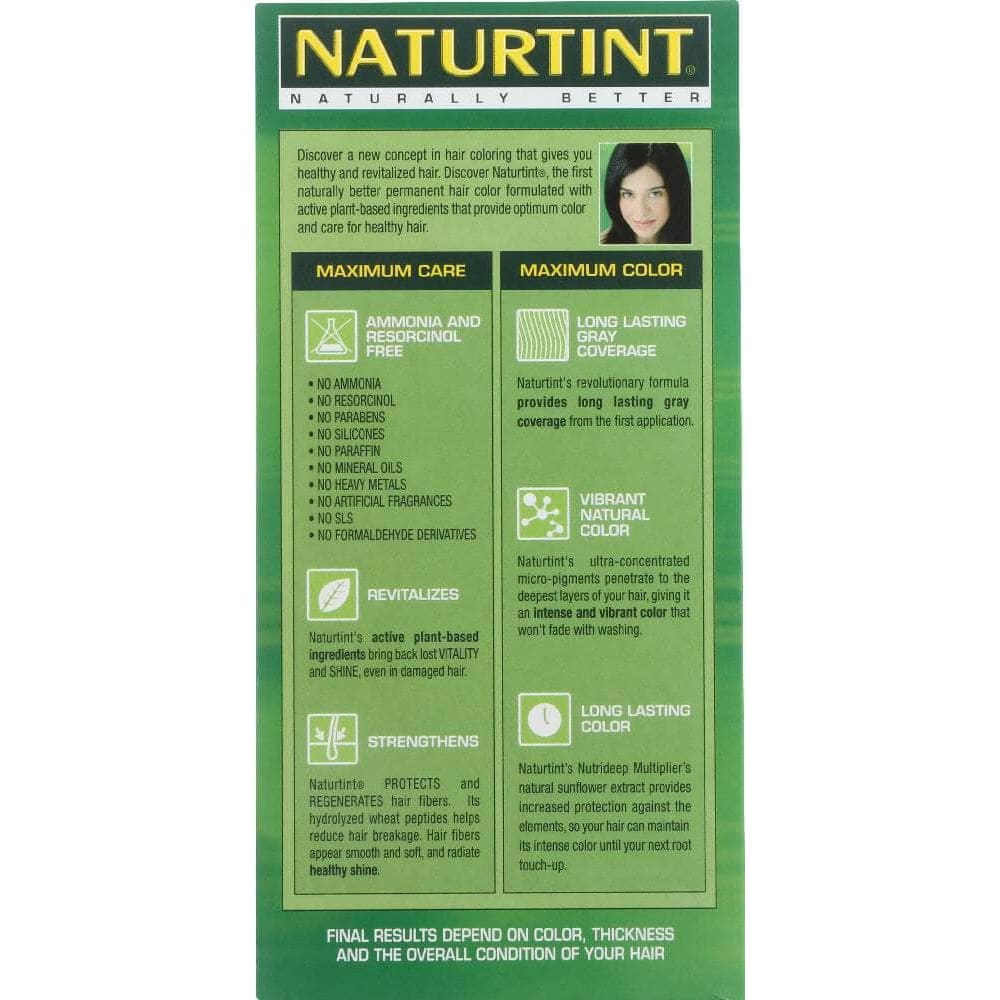 NATURTINT Naturtint Permanent Hair Color 1N Ebony Black, 5.28 Oz