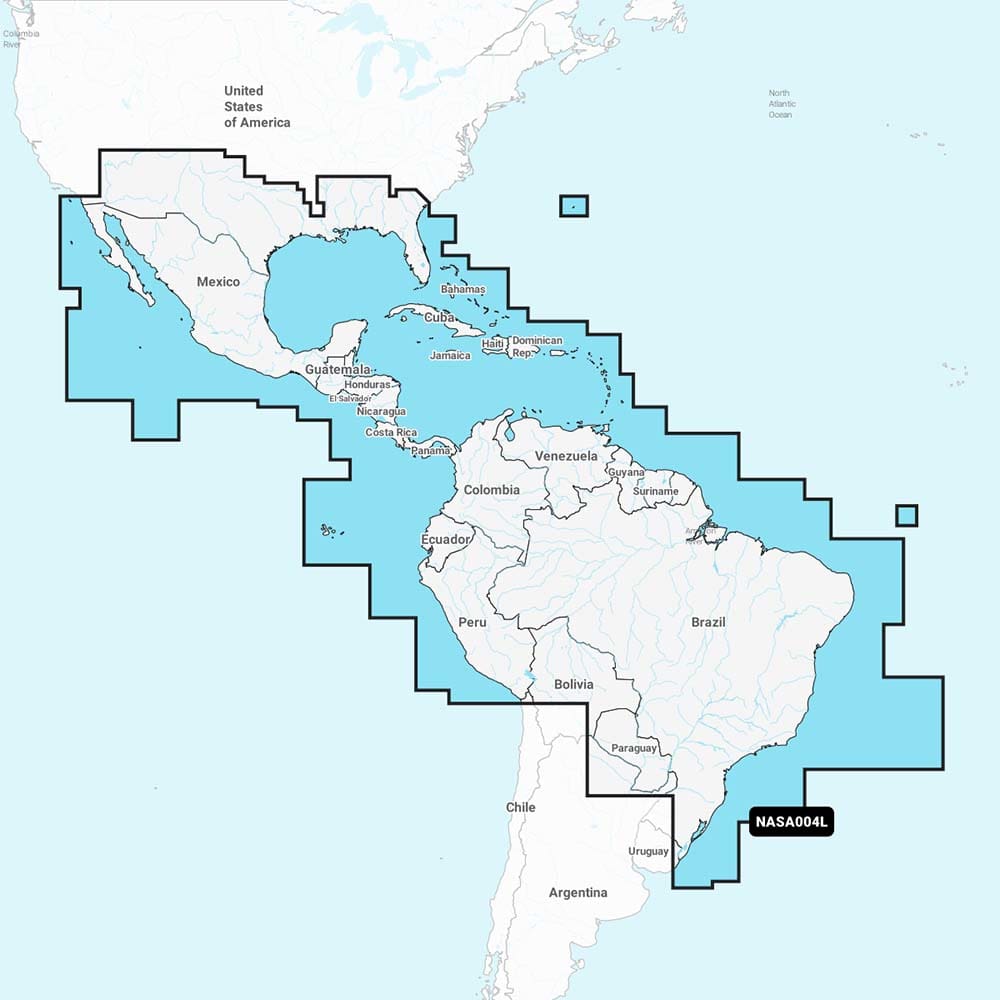 Navionics+ NASA004L - Mexico Caribbean to Brazil - Cartography | Navionics + Navionics