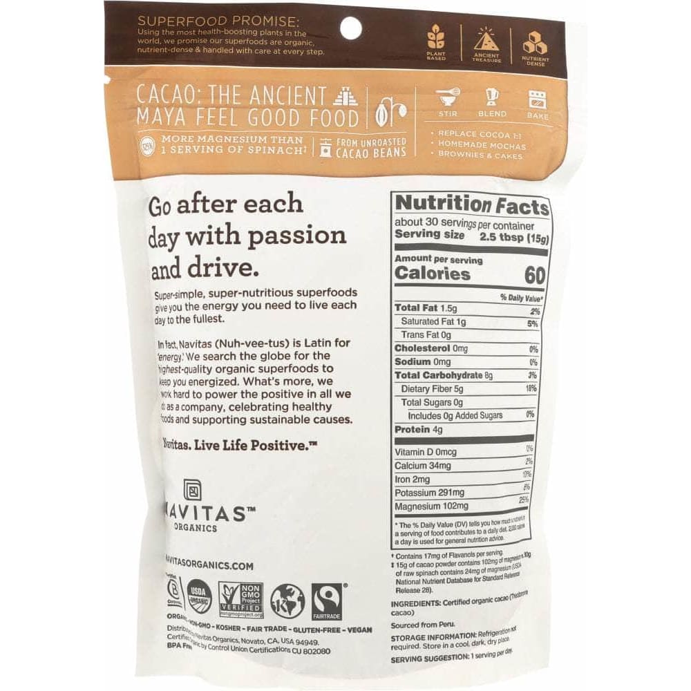 Navitas Navitas Organics Organic Cacao Powder, 16 oz