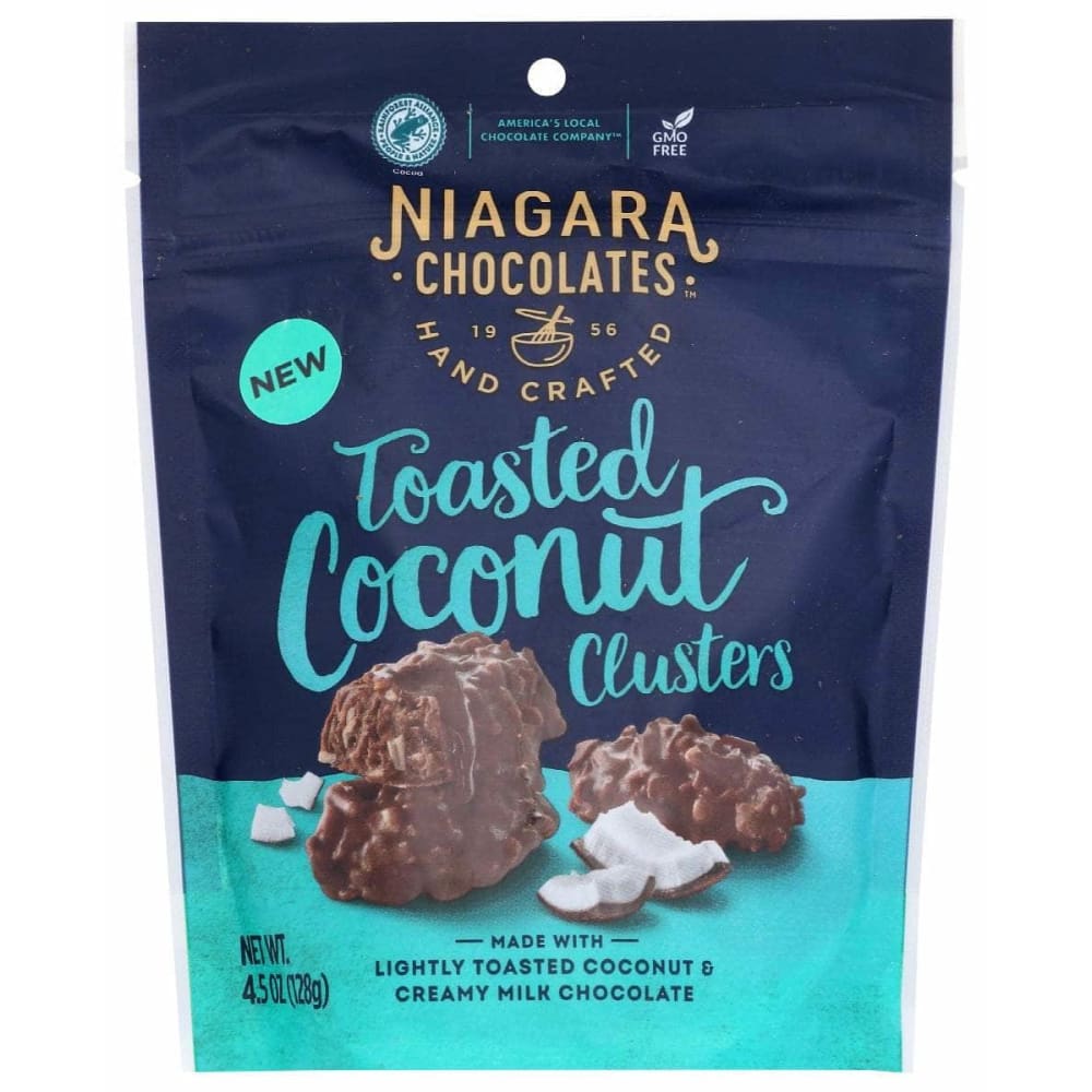 NIAGARA Grocery > Chocolate, Desserts and Sweets > Chocolate NIAGARA: Milk Chocolate Toasted Coconut Clusters, 4.5 oz