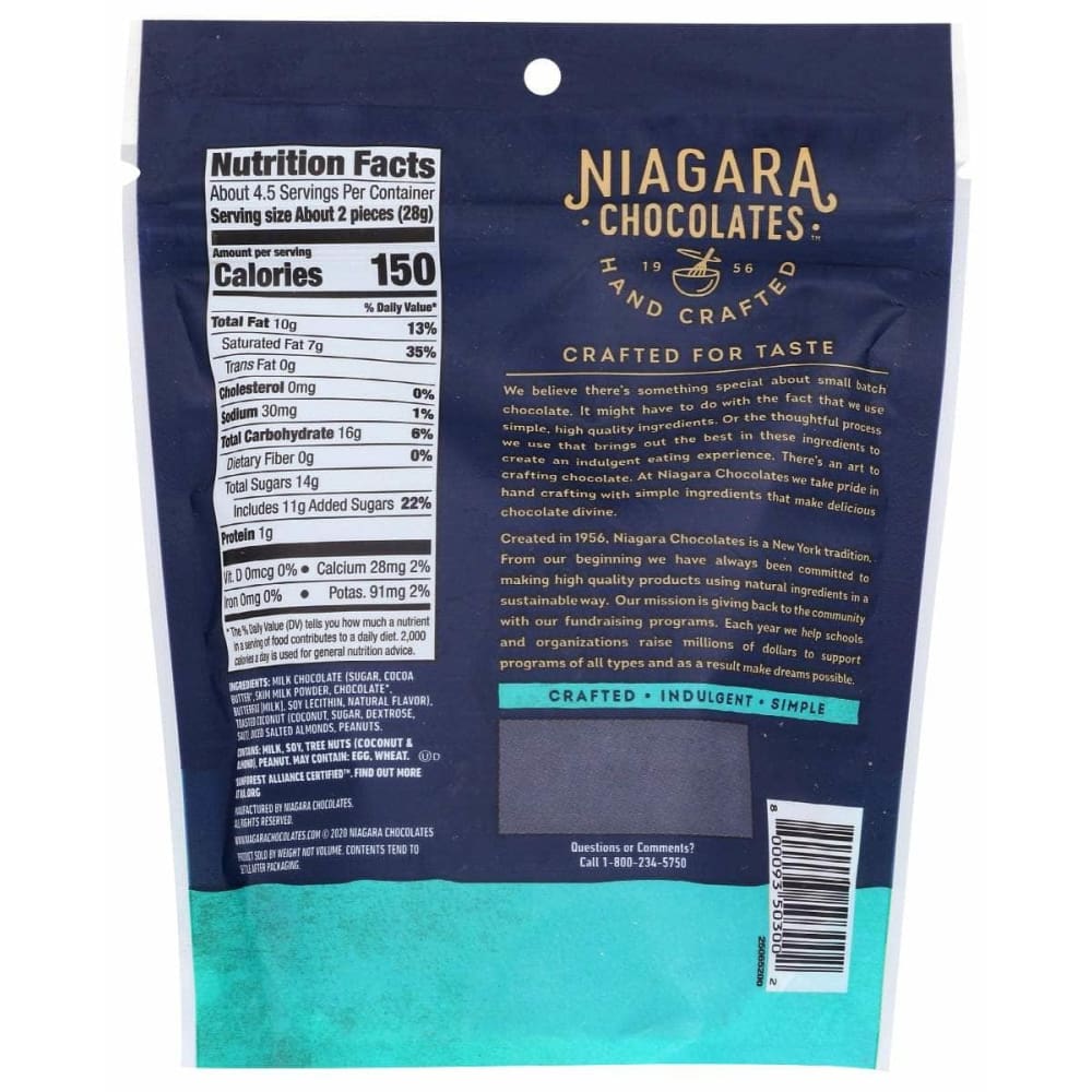 NIAGARA Grocery > Chocolate, Desserts and Sweets > Chocolate NIAGARA: Milk Chocolate Toasted Coconut Clusters, 4.5 oz