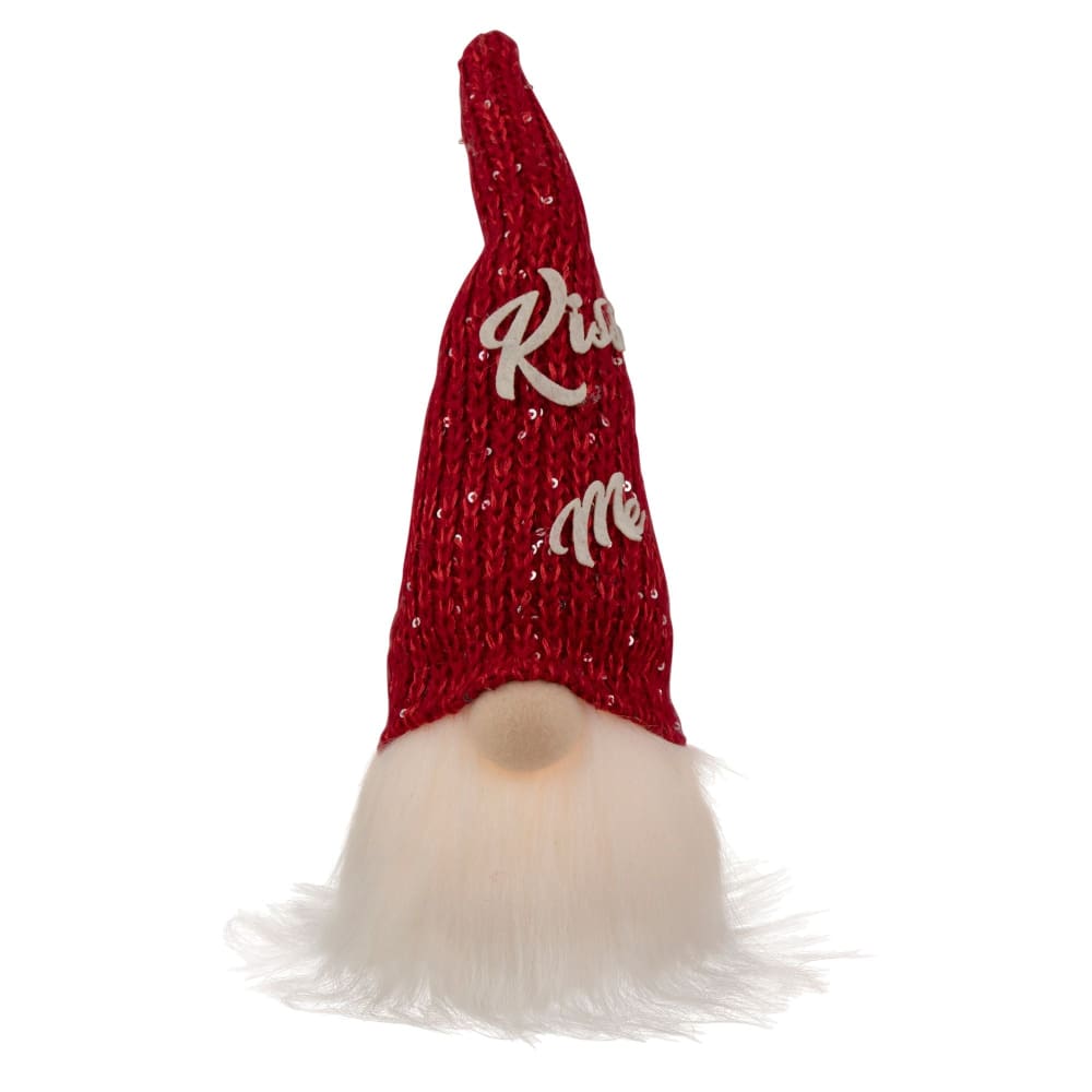 Northlight 11.5 Lighted Red Knit ’Kiss Me’ Hat Valentine’s Day Gnome - Northlight