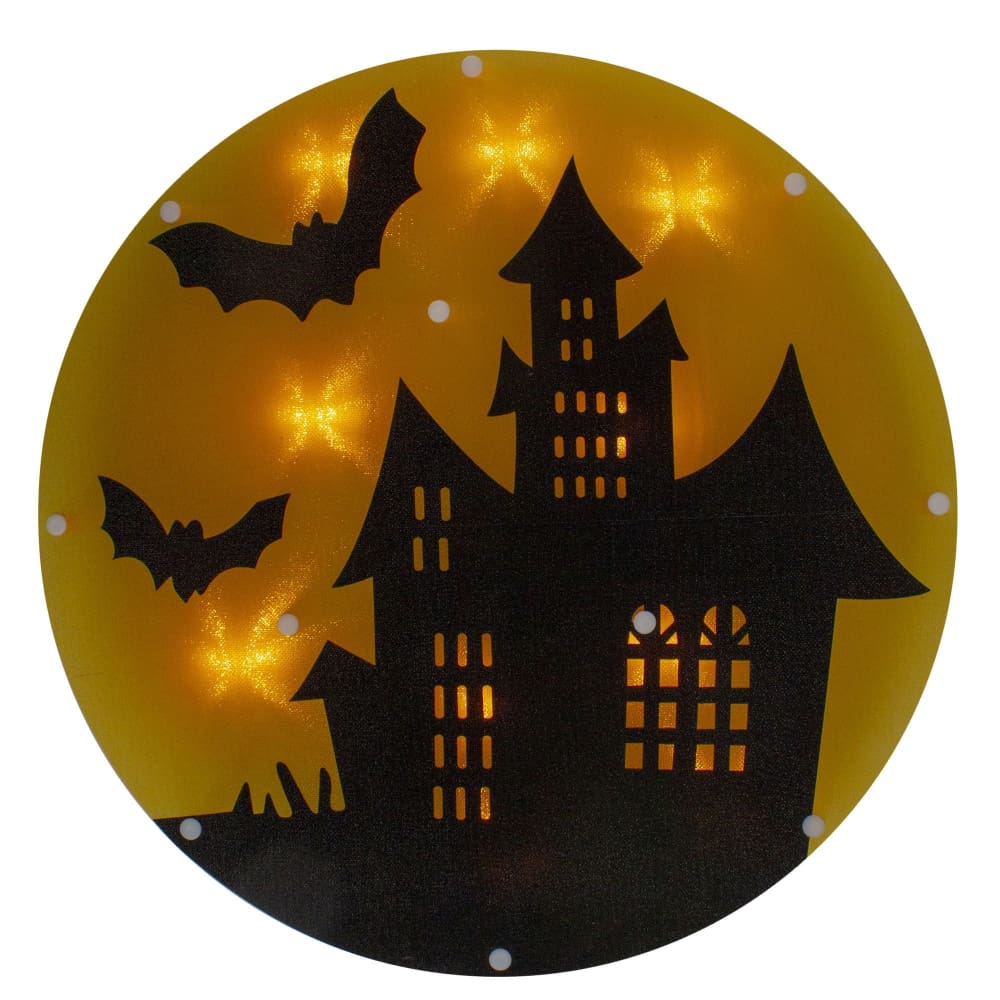 Northlight 13.75 Lighted Haunted House Halloween Window Decoration - Home/Seasonal/Halloween & Harvest/Halloween Decor/ - Northlight