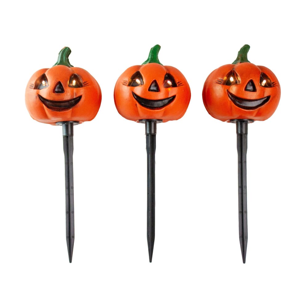 Northlight 14.5 Jack-o-Lantern Halloween Pathway Markers 3 ct. - Home/Seasonal/Halloween & Harvest/Halloween Decor/ - Northlight