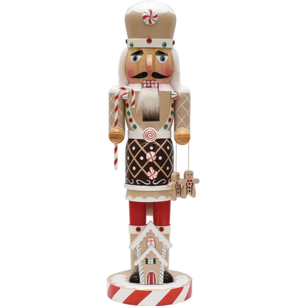 Northlight 14 Wooden Christmas Nutcracker Chef with Gingerbread House - Beige and Red - Home/Seasonal/Holiday Home/Holiday Home Decor/Indoor