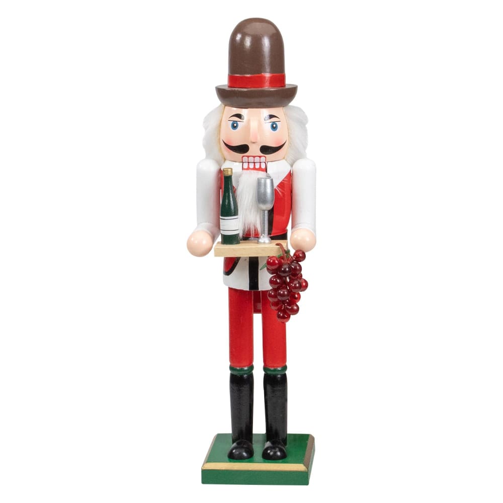 Northlight 15 Grapes Winemaker Christmas Nutcracker Figurine - Red and White - Home/Seasonal/Holiday Home/Holiday Home Decor/Indoor Holiday