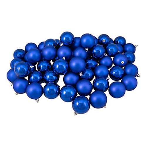 Northlight 2.5 Shatterproof 2-Finish Christmas Ball Ornaments 60 ct. - Sapphire Blue - Home/Seasonal/Holiday/Holiday Decor/Christmas Tree