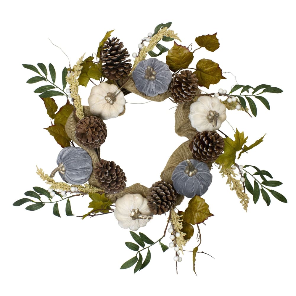 Northlight 24 Pumpkins Foliage Grapevine Artificial Thanksgiving Wreath - Home/Seasonal/Holiday Home/Holiday Home Decor/Wreaths & Garland/ -