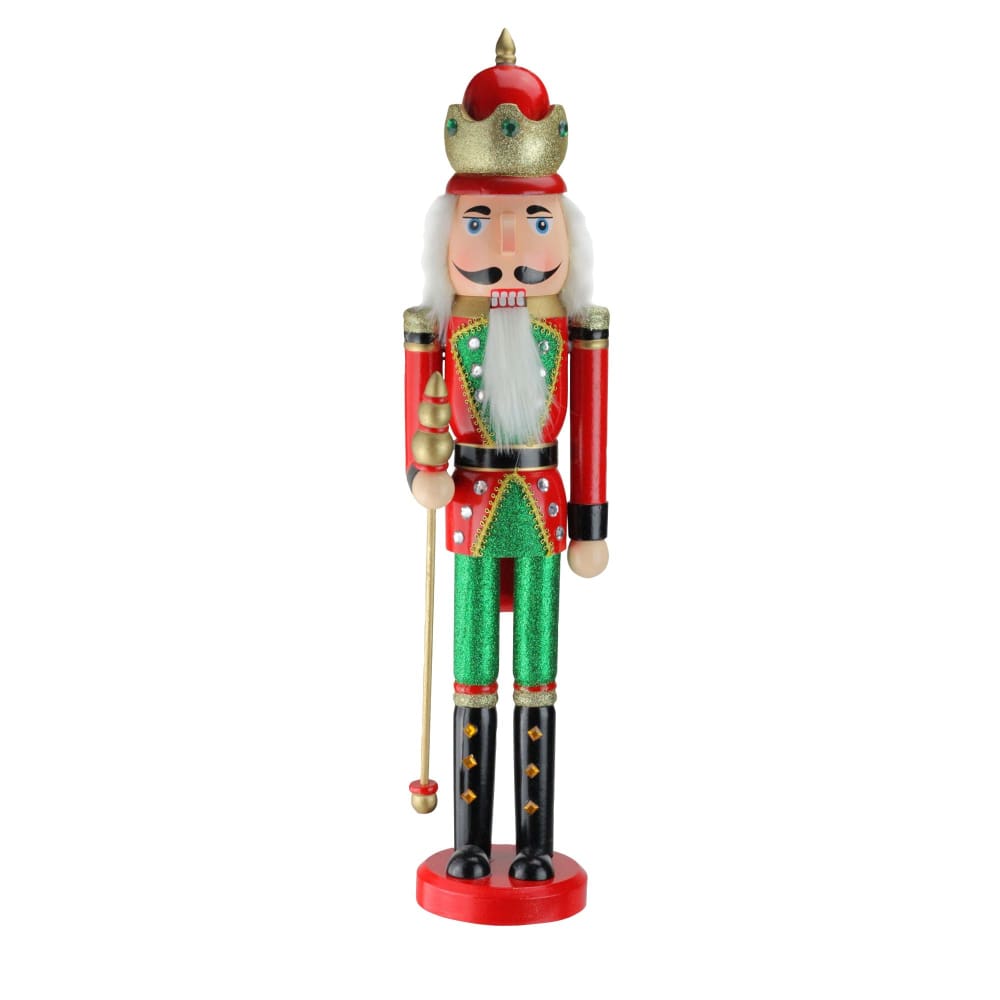 Northlight 24 Wooden Christmas Nutcracker King with Scepter - Red and Green - Home/Seasonal/Holiday Home/Holiday Home Decor/Indoor Holiday