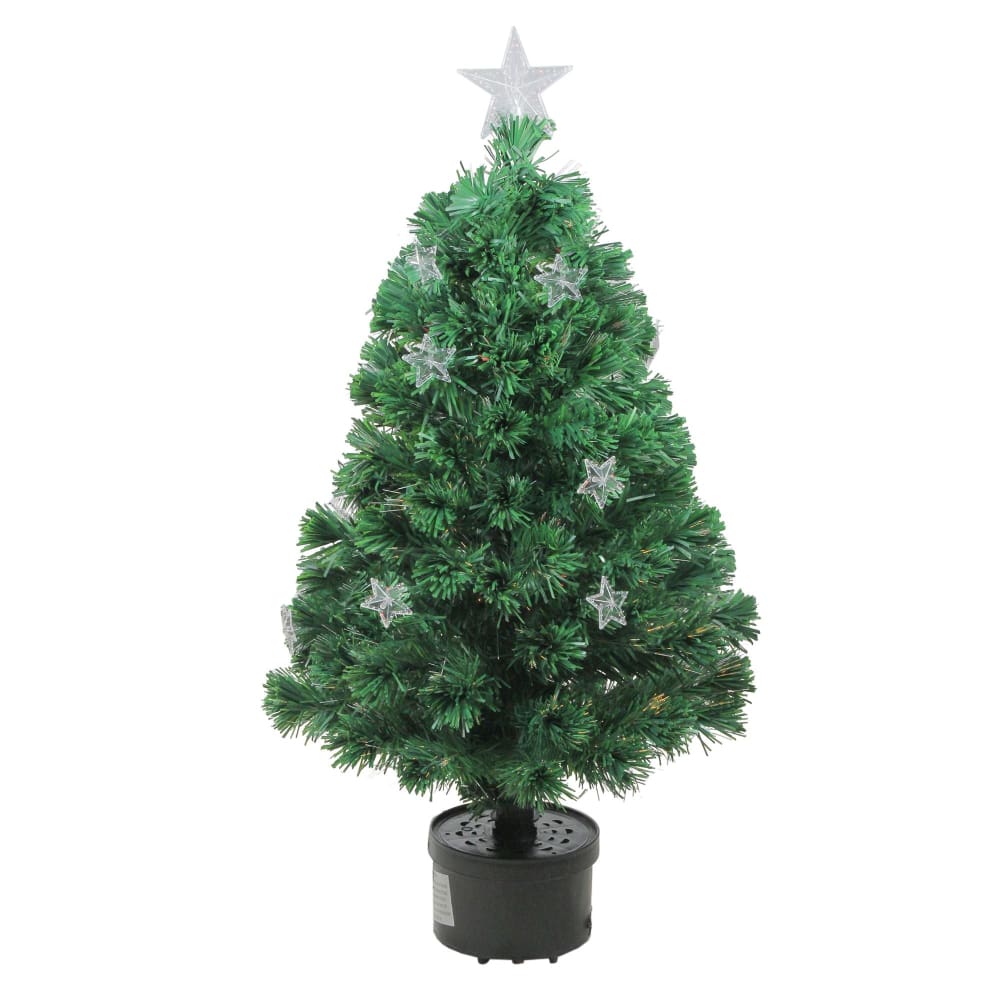 Northlight 3’ Pre-Lit Fiber Optic Artificial Christmas Tree with Stars - Home/Seasonal/Holiday Home/Holiday Home Decor/Christmas Trees/ -