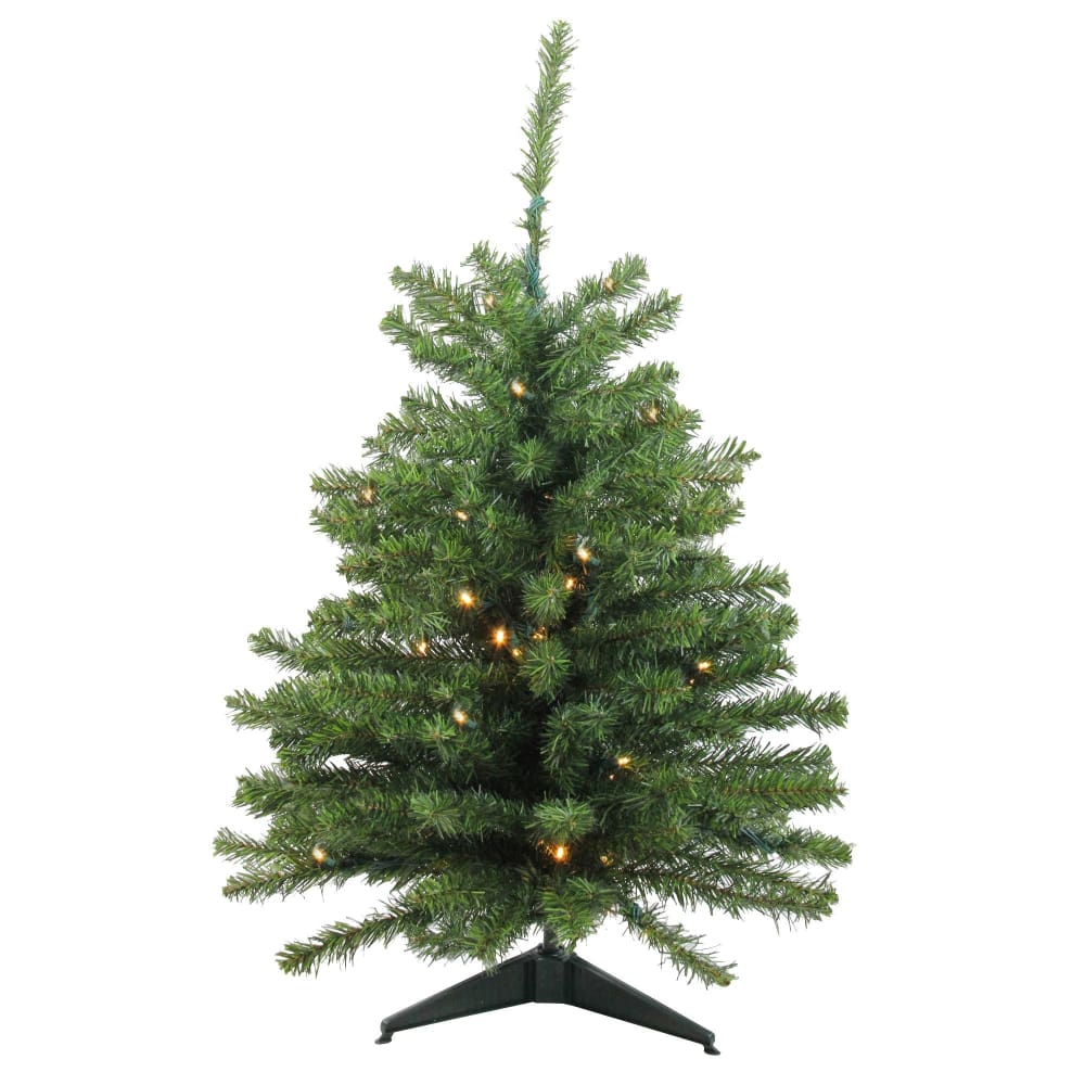 Northlight 3’ Pre-Lit Green Medium Canadian Pine Artificial Christmas Tree - Clear LED Lights - Home/Seasonal/Holiday Home/Holiday Home