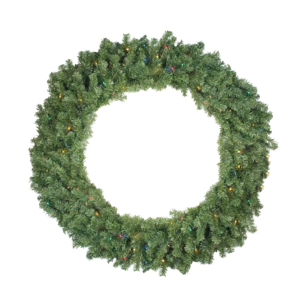 Northlight 48 Pre-Lit Canadian Pine Artificial Christmas Wreath - Multicolor Lights - Home/Seasonal/Holiday Home/Holiday Home Decor/Wreaths