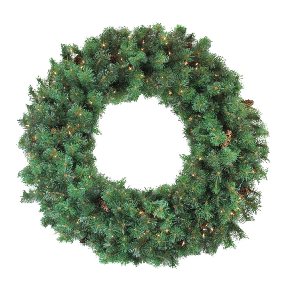 Northlight 48 Pre-Lit Royal Oregon Pine Artificial Christmas Wreath - Clear Lights - Home/Seasonal/Holiday Home/Holiday Home Decor/Wreaths &