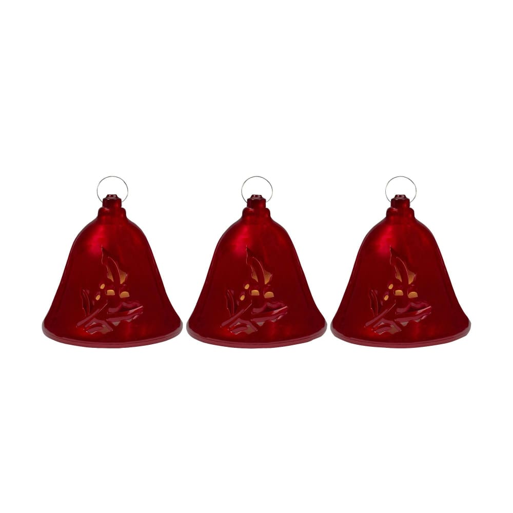 Northlight 6.5 Musical Lighted Red Bells 3 pc. - Home/Seasonal/Holiday Home/Holiday Home Decor/Indoor Holiday Decor/ - Northlight