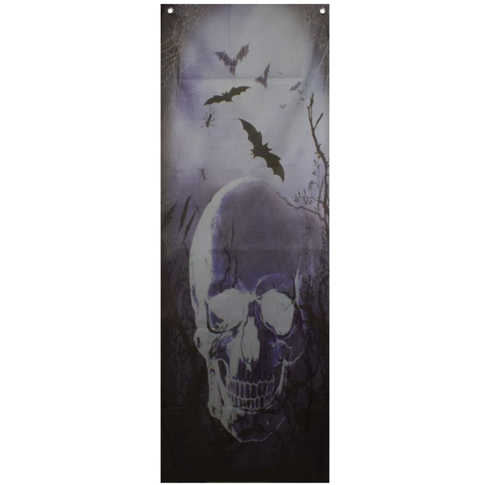 Northlight 70.75 Spooky Blue Skull Graveyard Door Decoration - Home/Seasonal/Halloween & Harvest/Halloween Decor/ - Northlight