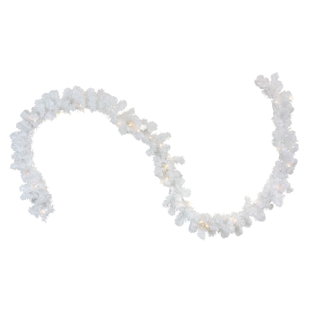 Northlight 9’ x 10 Pre-Lit LED White Pine Artificial Christmas Garland - Clear Lights - Home/Seasonal/Holiday Home/Holiday Home