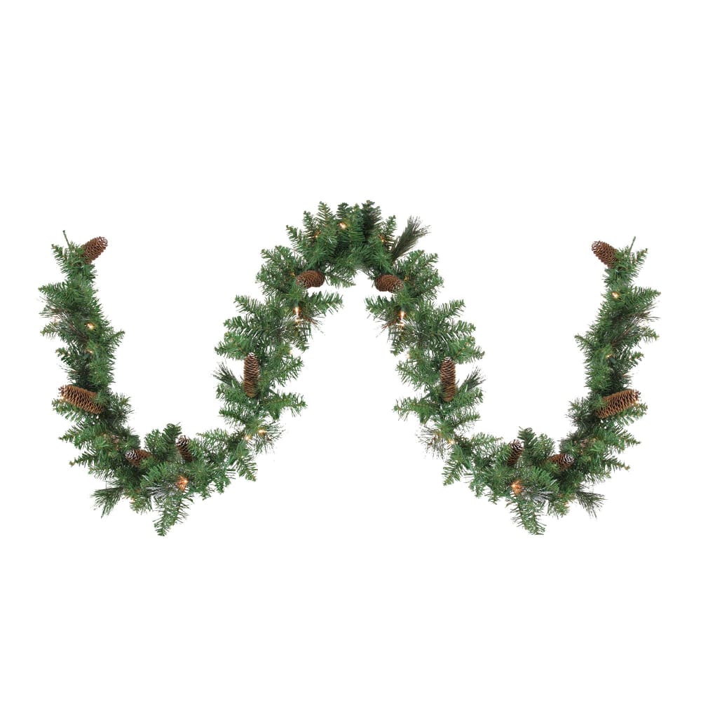 Northlight 9’ x 10 Pre-Lit Yorkville Pine Artificial Christmas Garland - Clear Lights - Home/Seasonal/Holiday Home/Holiday Home