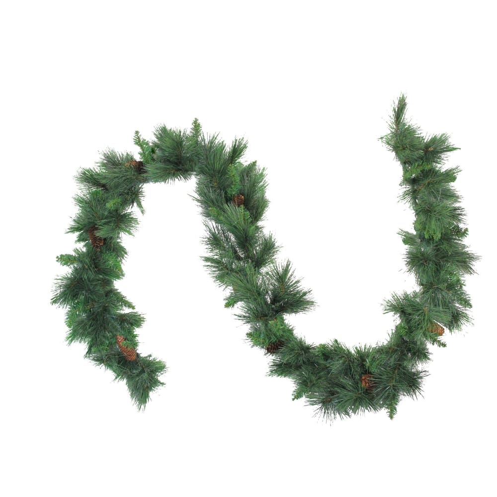 Northlight 9’ x 14 White Valley Pine with Pine Cones Artificial Christmas Garland - Unlit - Home/Seasonal/Holiday Home/Holiday Home