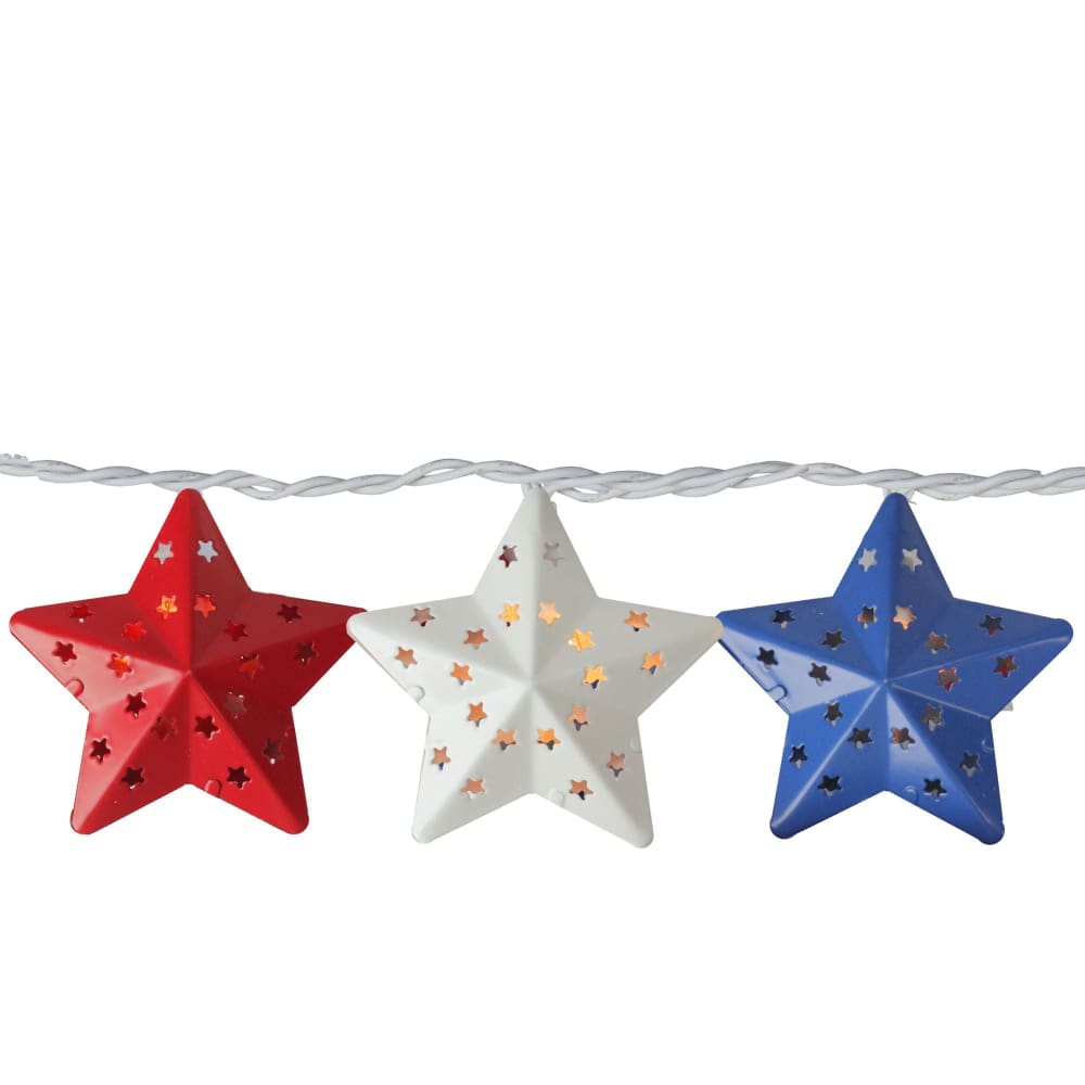 Northlight Americana 7.25’ July 4th Star String Lights - Red and Blue - Home/Seasonal/Summer Seasonal/Summer Decor/ - Northlight