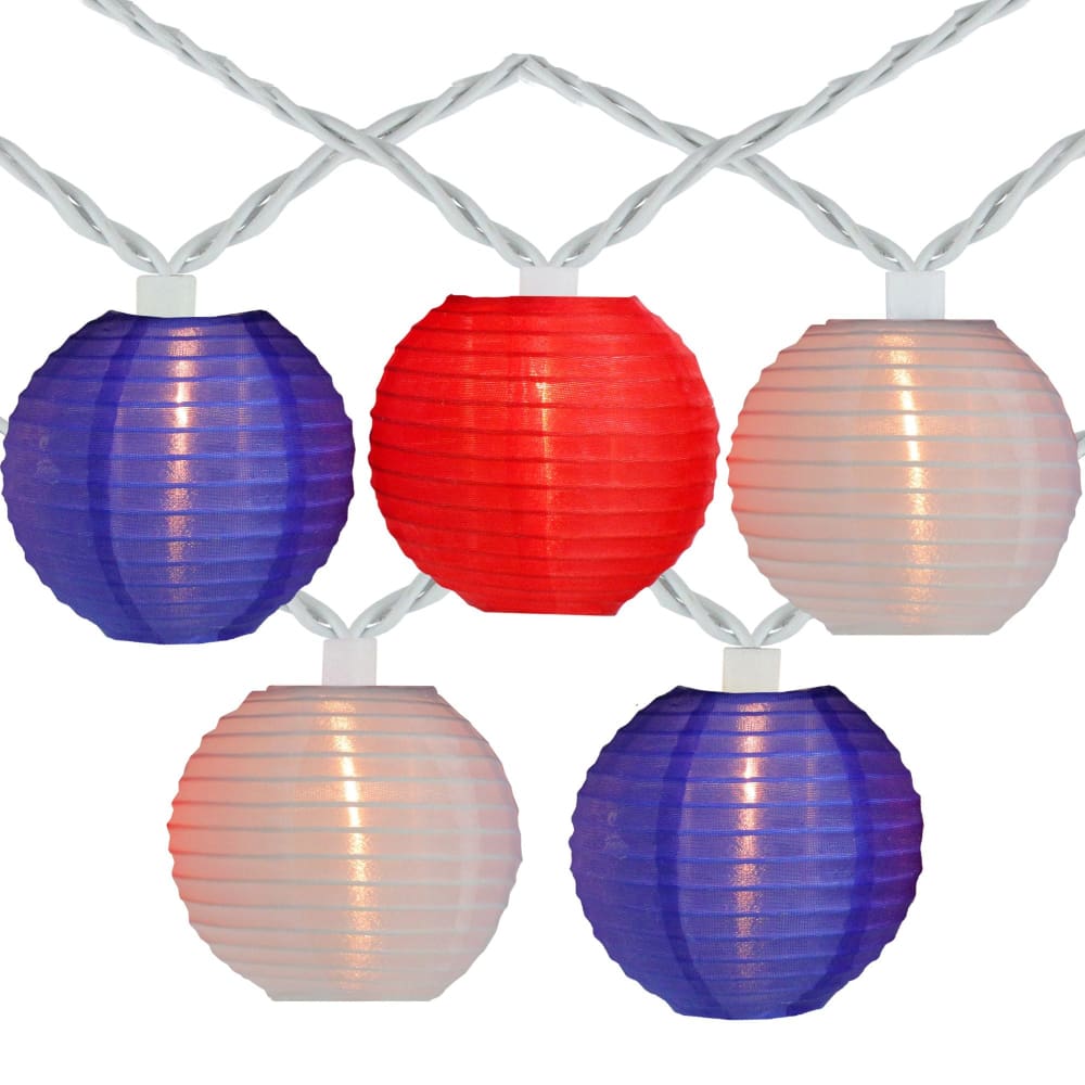 Northlight Americana 7.5’ Patriotic Chinese Lantern String Lights - Home/Seasonal/Summer Seasonal/Summer Decor/ - Northlight