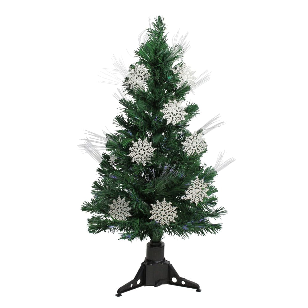 Northlight DAK 3’ Pre-Lit Fiber Optic Artificial Christmas Tree with White Snowflakes - Multi-Color Lights - Home/Seasonal/Holiday