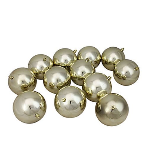 Northlight Shatterproof 4 Christmas Ball Ornaments 12 ct. - Shiny Champagne Gold - Home/Seasonal/Holiday/Holiday Decor/Christmas Tree Decor/