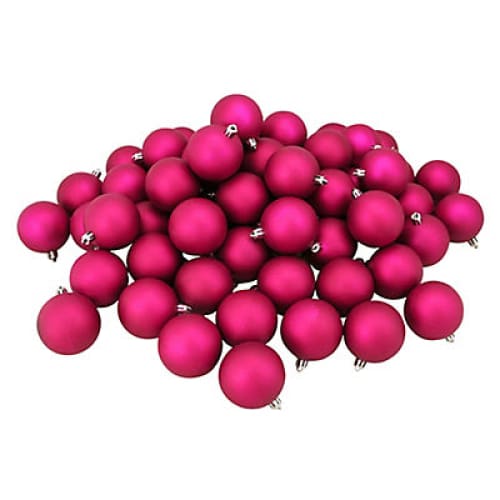 Northlight Shatterproof Matte 3.25 Christmas Ball Ornaments 32 ct. - Magenta Pink - Home/Seasonal/Holiday/Holiday Decor/Christmas Tree