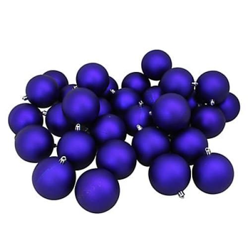 Northlight Shatterproof Matte 3.25 Christmas Ball Ornaments 32 ct. - Royal Blue - Home/Seasonal/Holiday/Holiday Decor/Christmas Tree Decor/