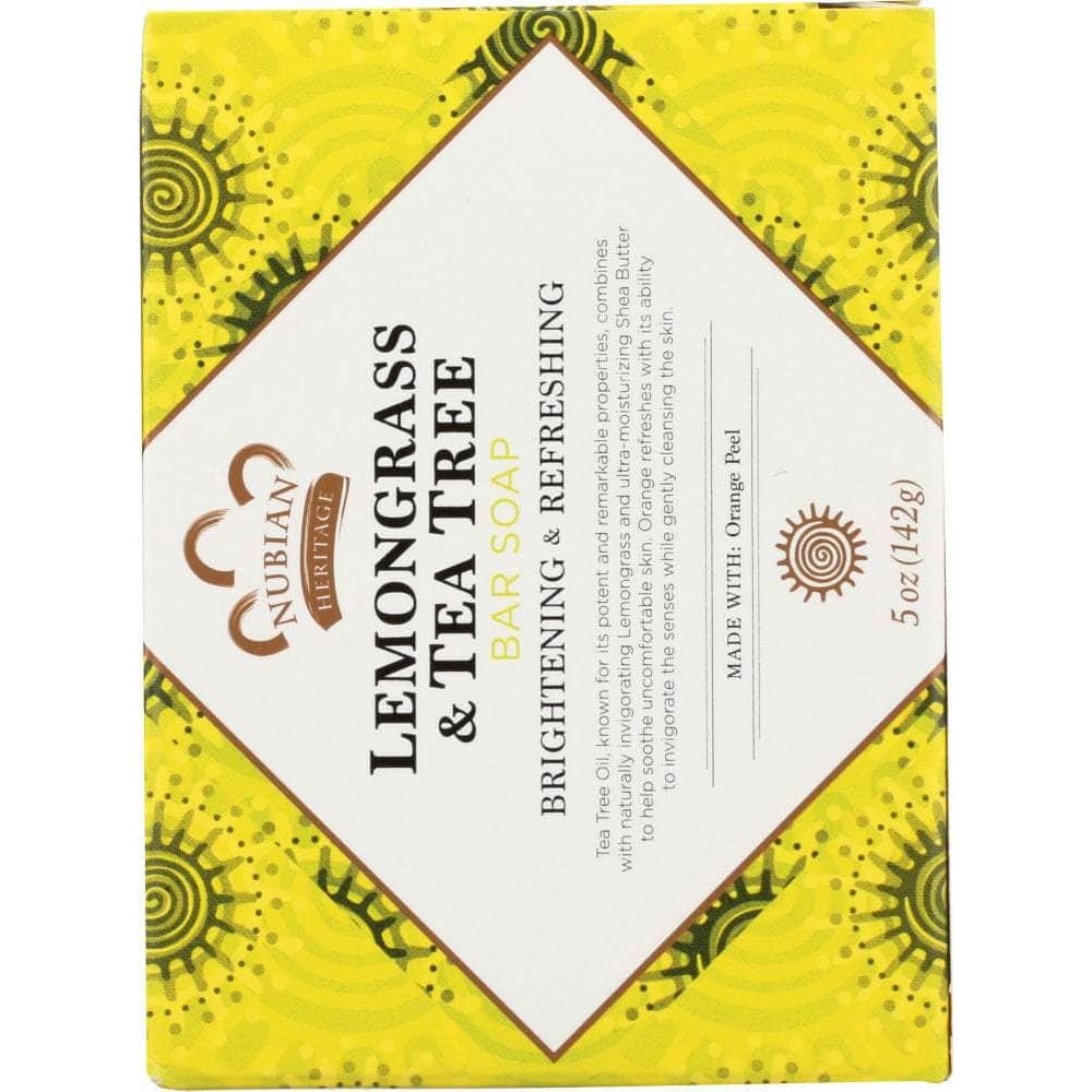 NUBIAN HERITAGE Nubian Heritage Lemongrass & Tea Tree Bar Soap, 5 Oz