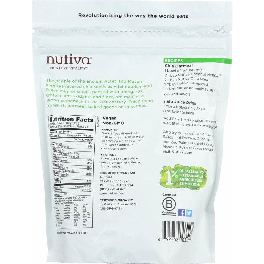 NUTIVA Nutiva Organic Chia Seed Black, 12 Oz