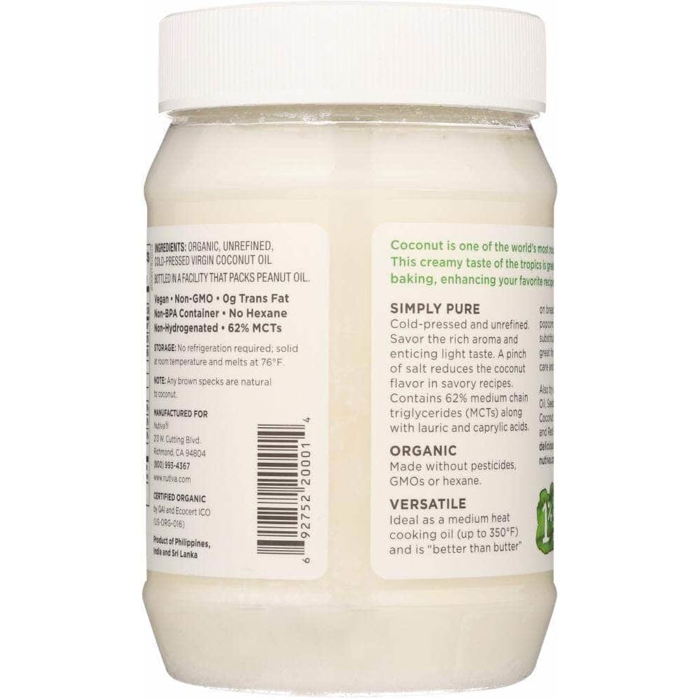 Nutiva Nutiva Organic Virgin Coconut Oil, 15 oz