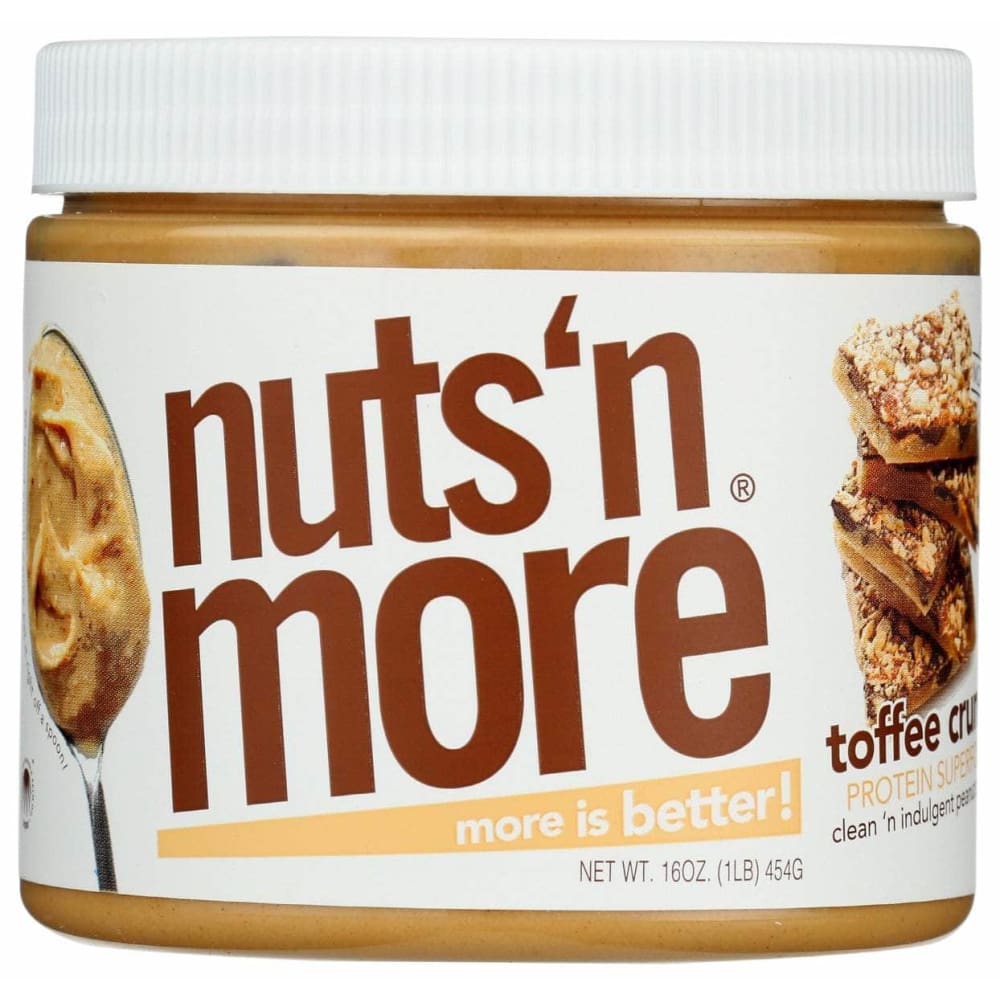 NUTS N MORE Grocery > Dairy, Dairy Substitutes and Eggs > Butters > Peanut Butter NUTS N MORE: Toffee Crunch High Protein Peanut Butter Spread, 16.3 oz