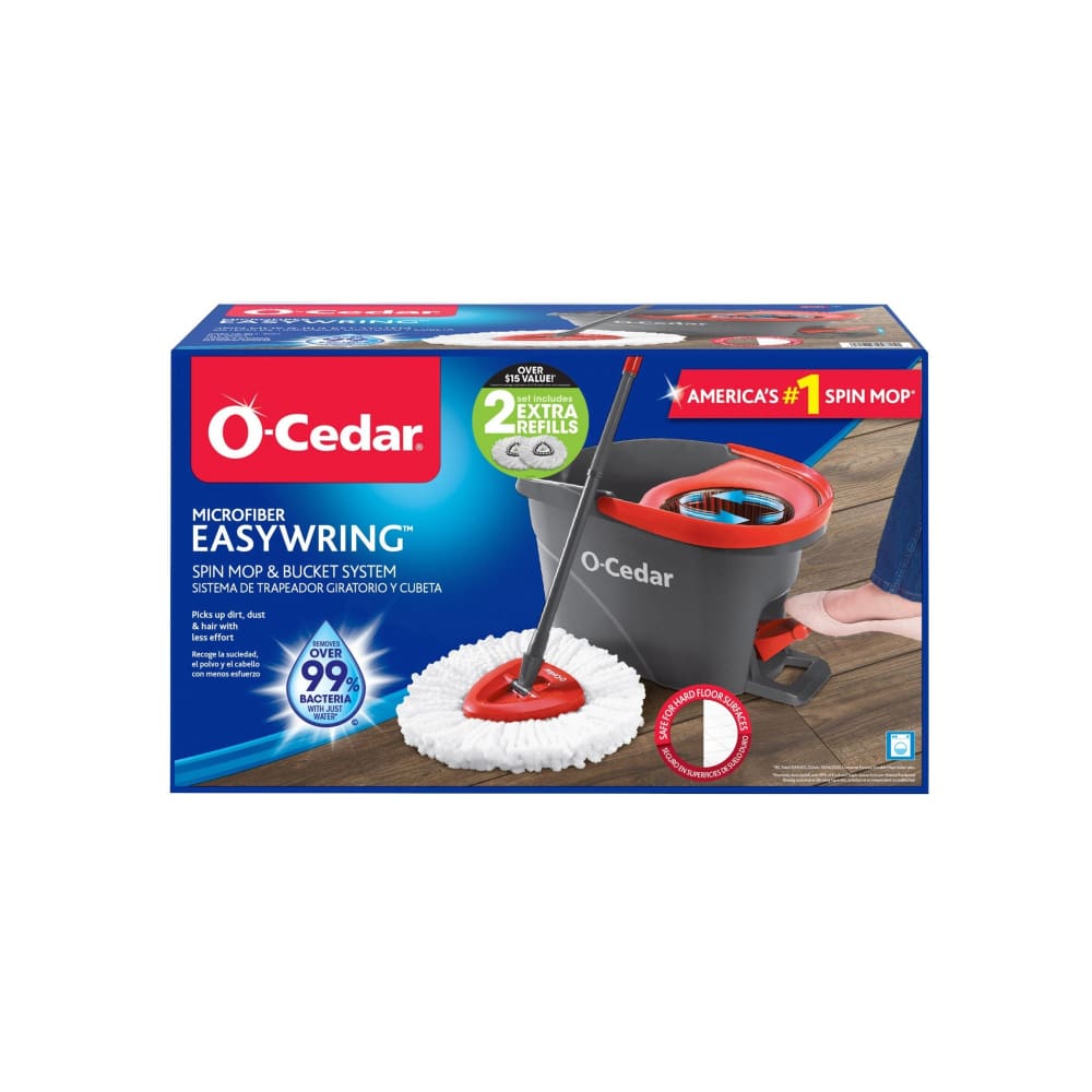 O-Cedar Easy Wring Spin Mop and Bucket with Bonus Refills - O-Cedar