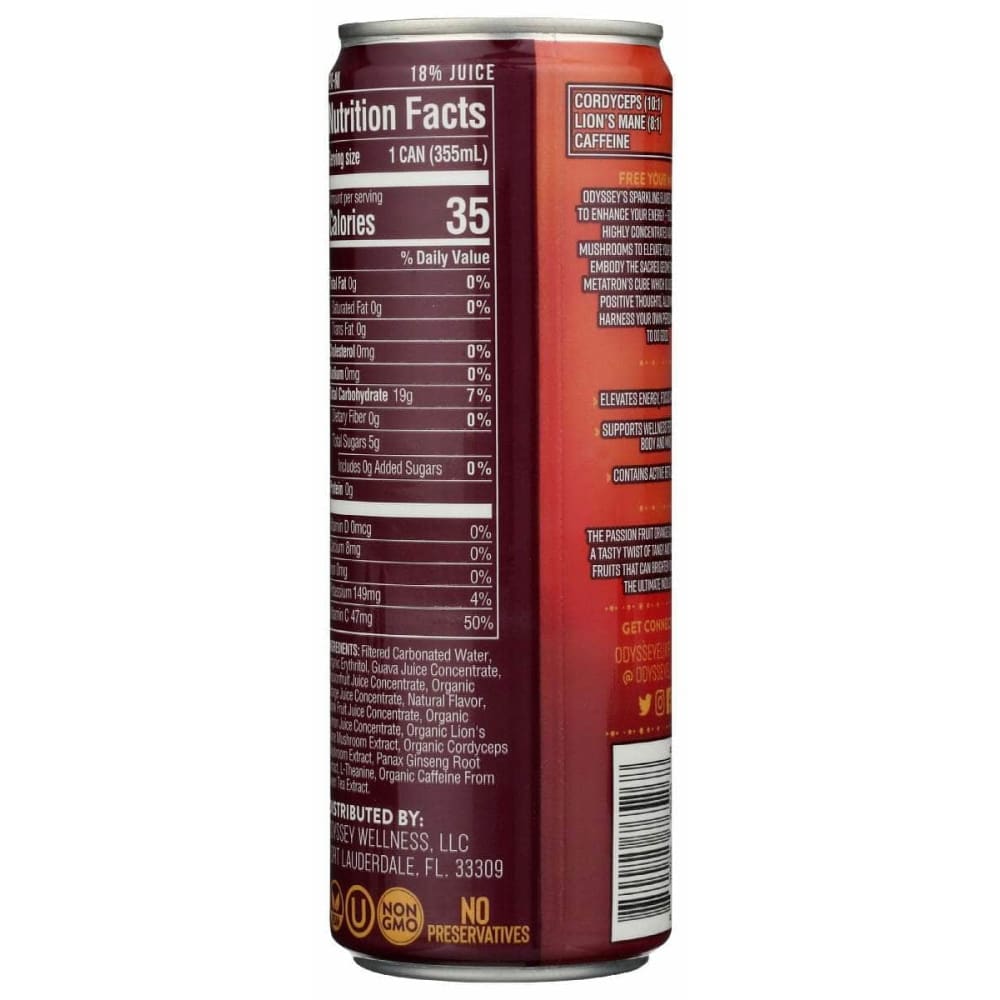 ODYSSEY ELIXIR Grocery > Beverages > Energy Drinks ODYSSEY ELIXIR Energy Plus Focus Passion Fruit Orange Guava, 12 fo