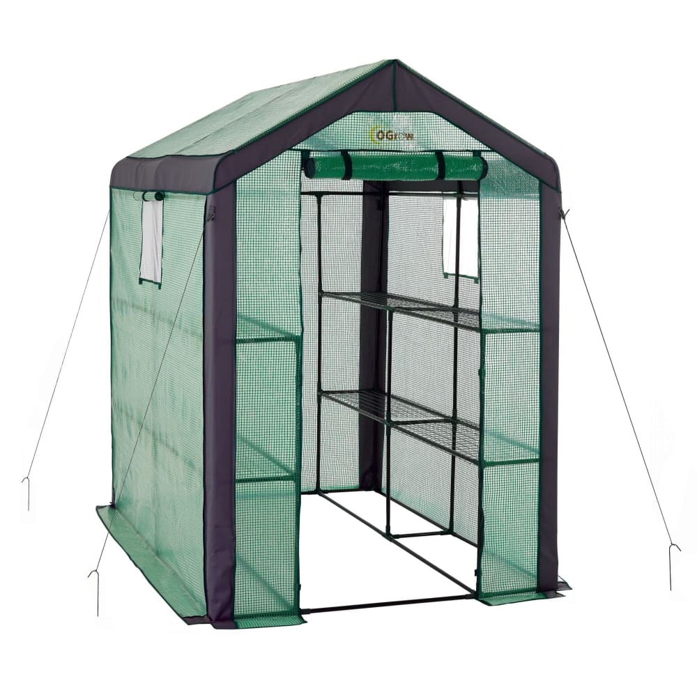 Ogrow Heavy-Duty Walk-in 2-Tier 8-Shelf Portable Lawn and Garden Greenhouse - Ogrow