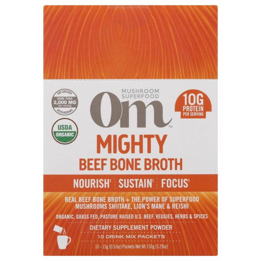 OM MUSHROOM SUPERFOOD Om Mushrooms Beef Bone Broth Organic Mushroom Mighty Broth, 5.29 Oz