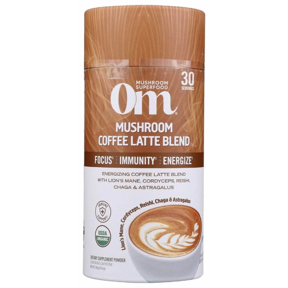 OM MUSHROOMS Grocery > Beverages > Coffee, Tea & Hot Cocoa OM MUSHROOMS: Mushroom Coffee Latte Blend, 240 gm