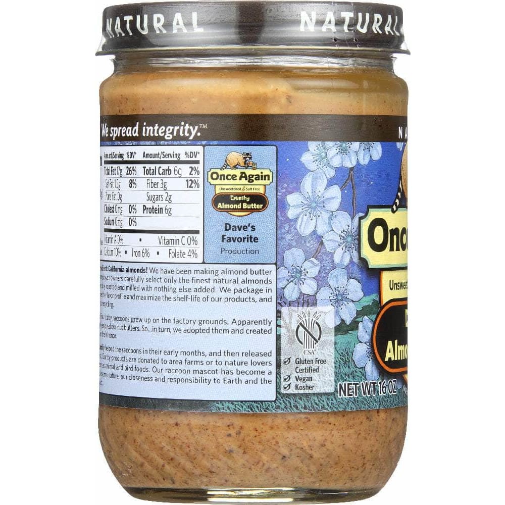 Once Again Once Again Almond Butter Crunchy, 16 oz