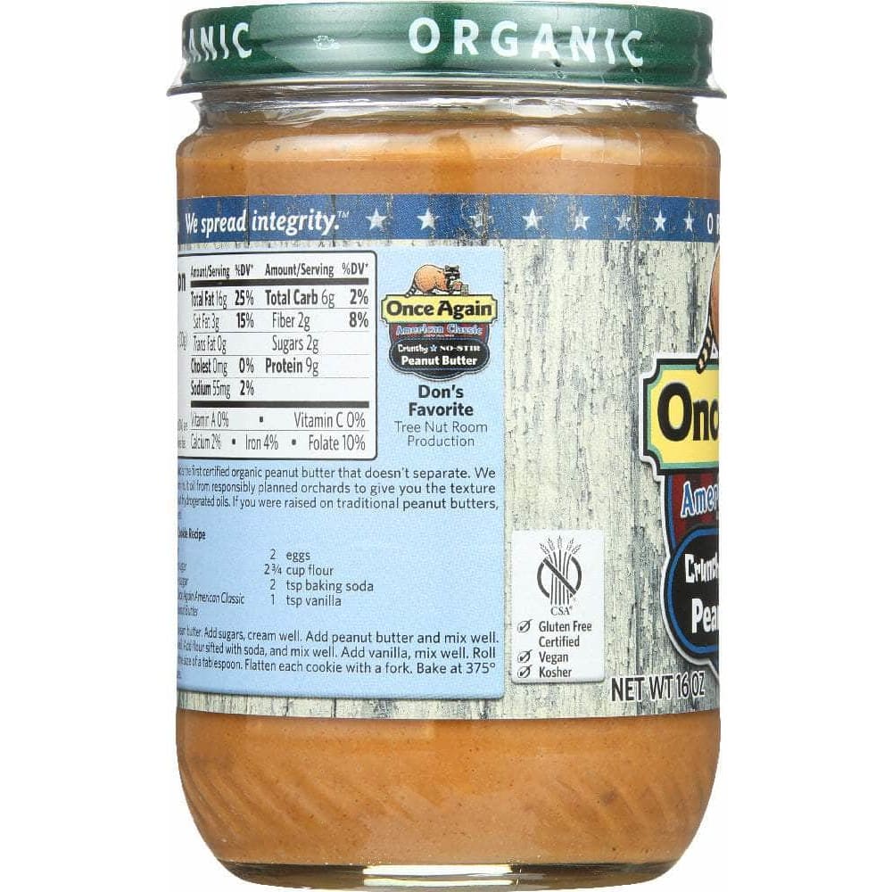 Once Again Once Again Organic American Classic Crunchy Peanut Butter, 16 Oz