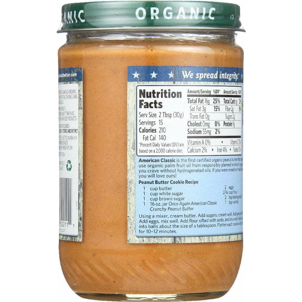 Once Again Once Again Organic American Classic Crunchy Peanut Butter, 16 Oz